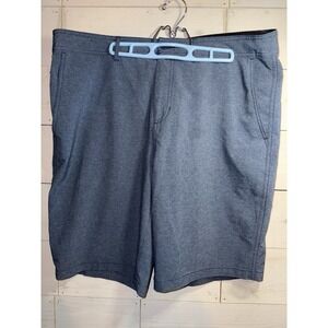Goodfellow & Co Hybrid Flat Front Swim Shorts Gray Blue Pockets Mens Size 38 x10